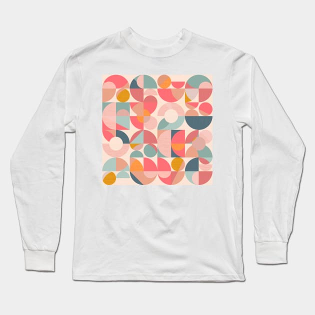 Mid Century Decor Geometry Long Sleeve T-Shirt by matise